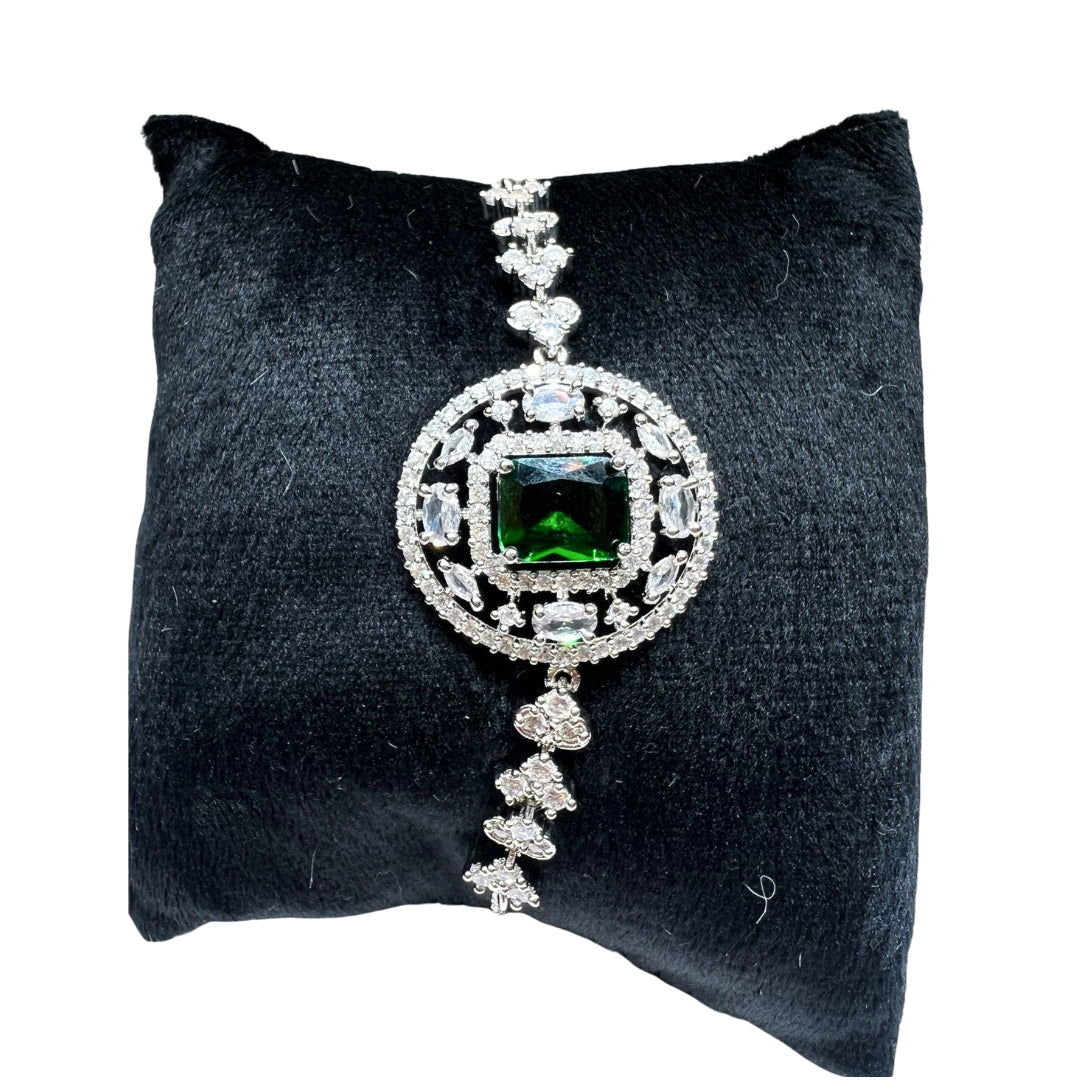 Limited Edition Emerald Green AD Bracelet – Elegant Statement Jewelry for Timeless Style