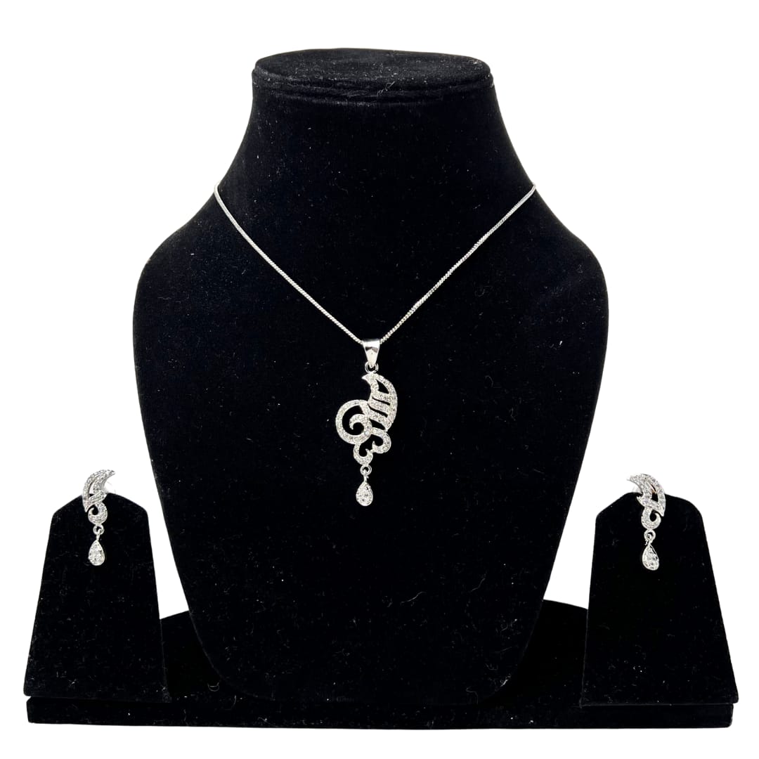 Exquisite American Diamond Peacock Pendant Set with matching earrings– A Dazzling and Elegant Jewelry Collection