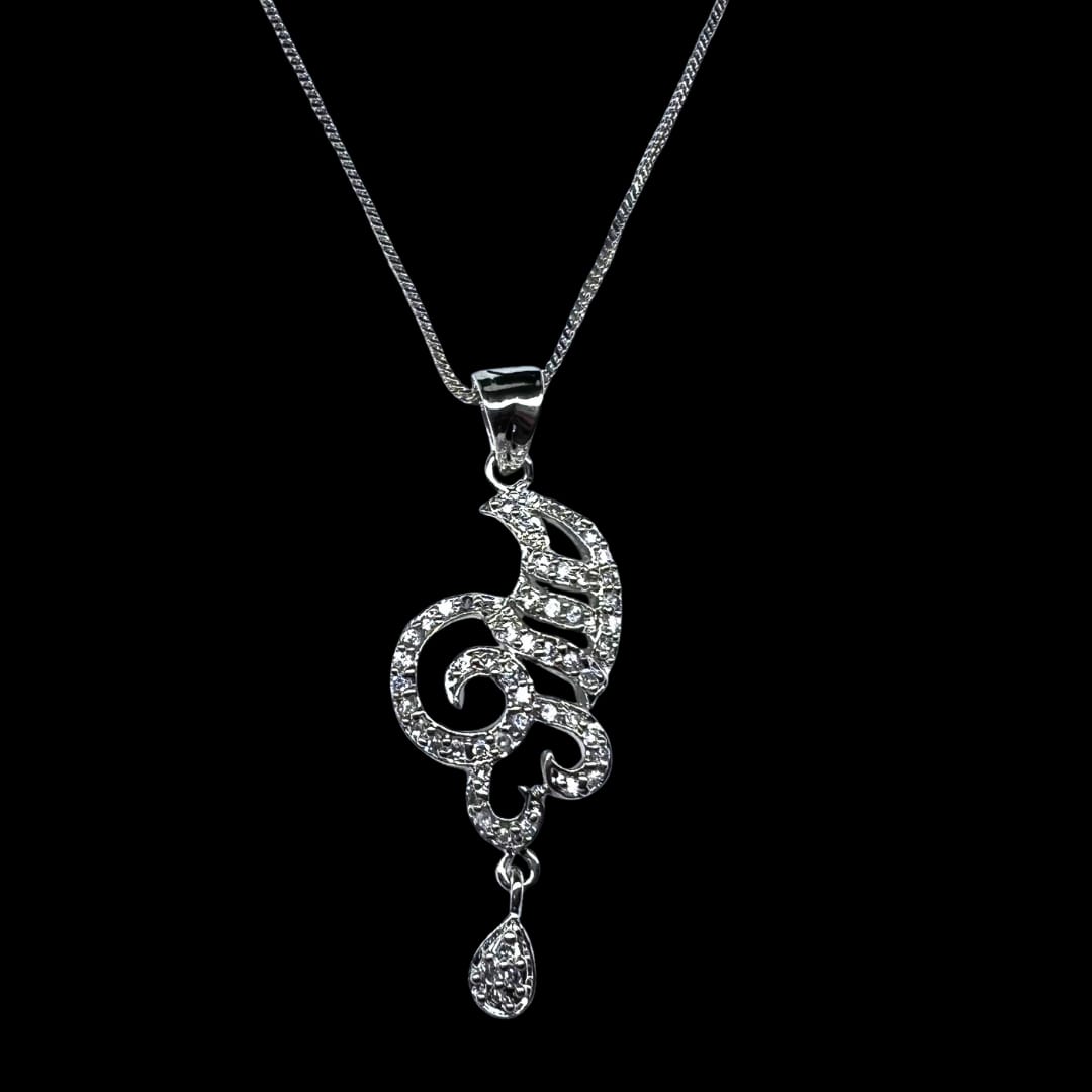 Exquisite American Diamond Peacock Pendant Set with matching earrings– A Dazzling and Elegant Jewelry Collection