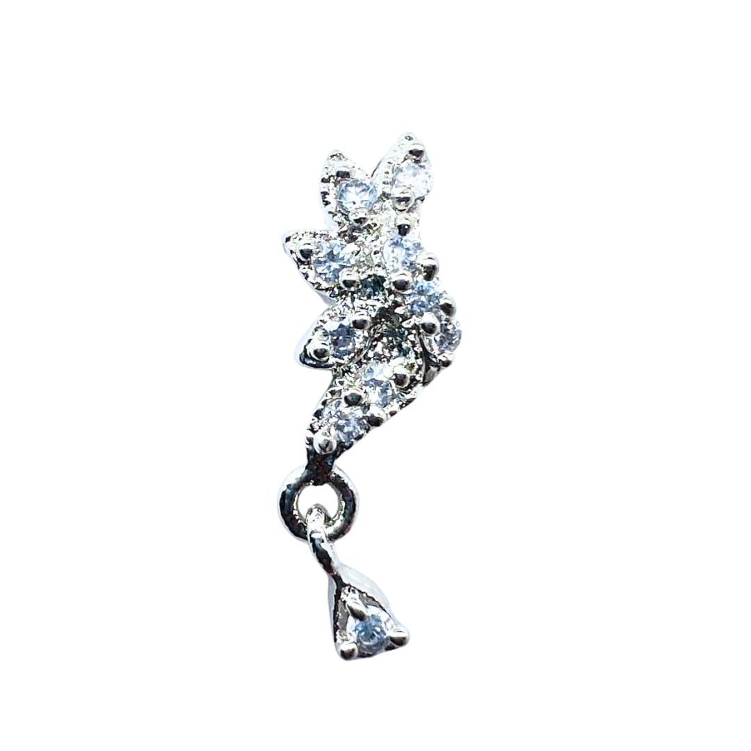 Elegant AD American Diamond Pendant Set with Floral Design