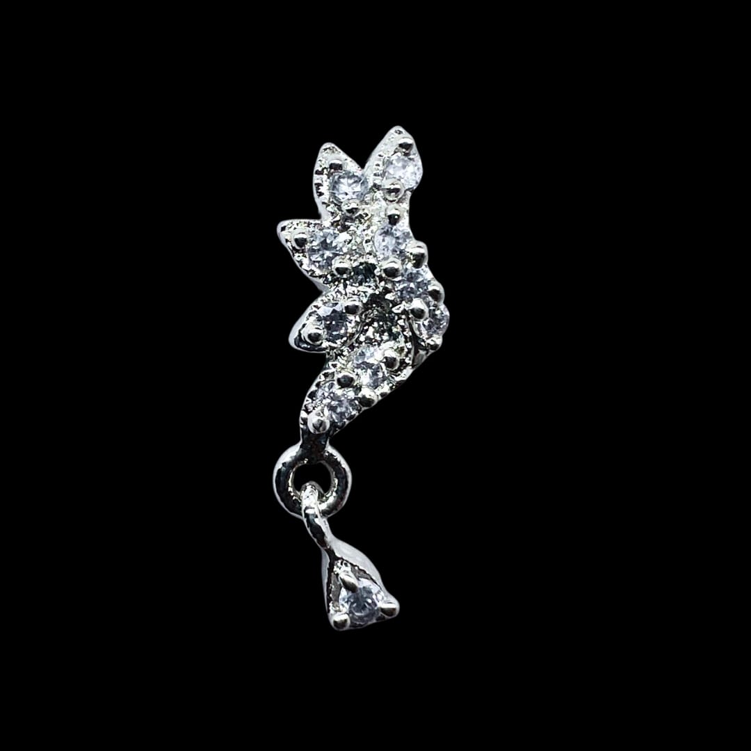 Elegant AD American Diamond Pendant Set with Floral Design