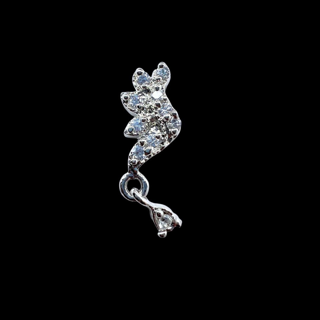 Graceful Floral AD American Diamond Pendant & Earring Set – Elegant Jewelry for Special Occasions