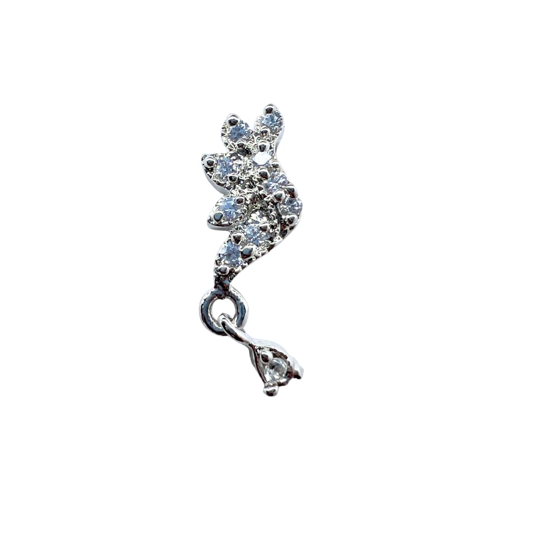 Graceful Floral AD American Diamond Pendant & Earring Set – Elegant Jewelry for Special Occasions