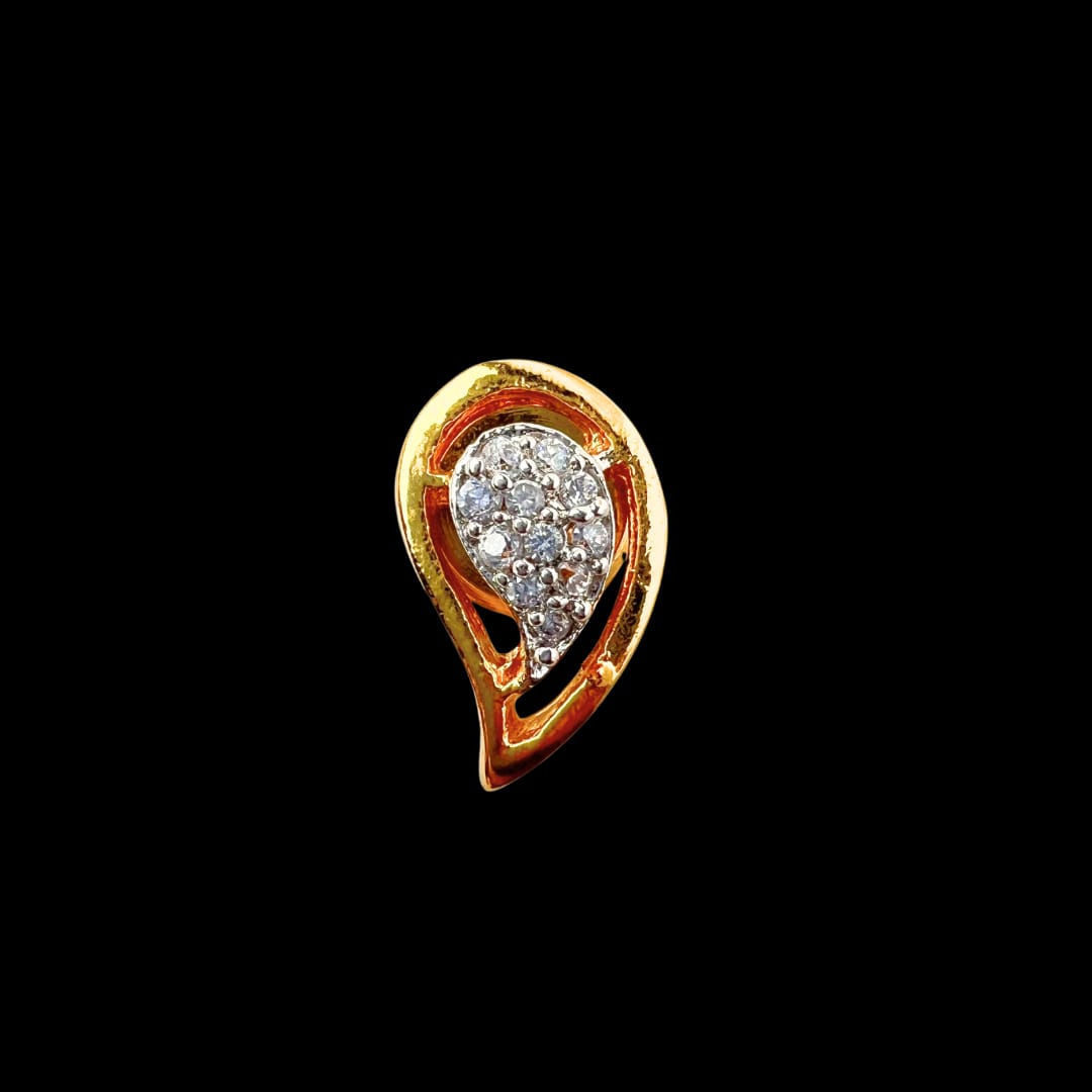 Elegant AD American Diamond Pendant and Earring Set | Leaf Design