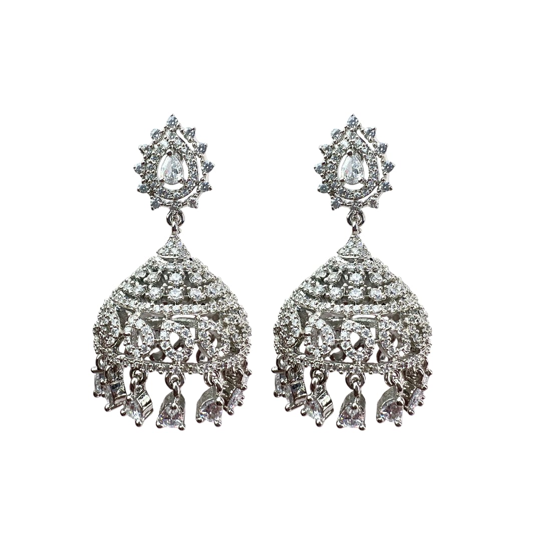 Majestic American Diamond Jhumka : A Timeless Fusion of Tradition and Glamour
