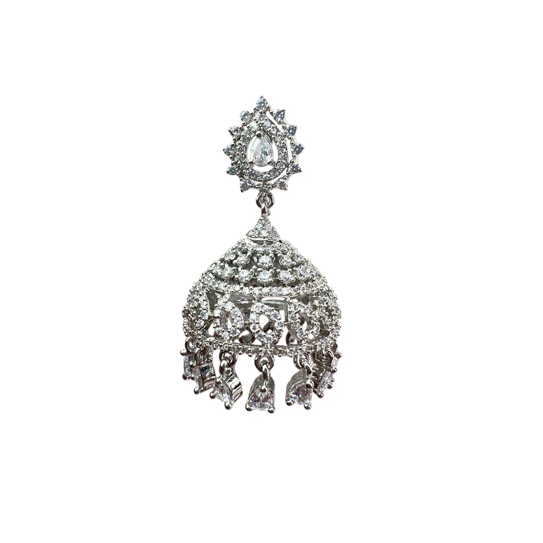 Majestic American Diamond Jhumka : A Timeless Fusion of Tradition and Glamour