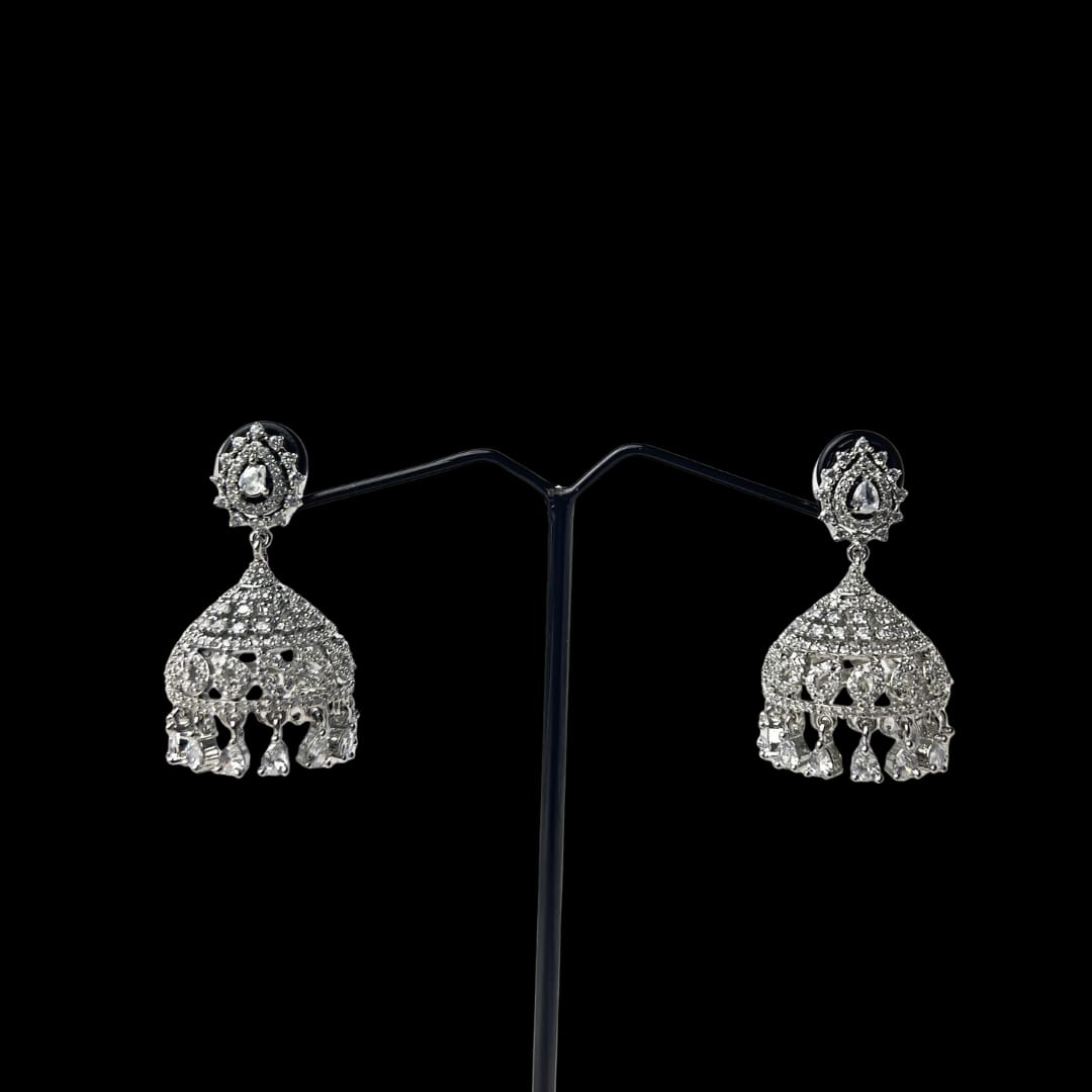 Majestic American Diamond Jhumka : A Timeless Fusion of Tradition and Glamour