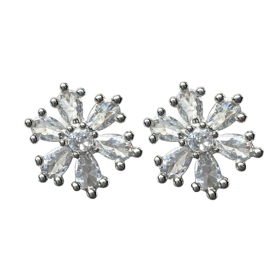 Delicate Floral AD Stud Tops – Timeless American Diamond Jewellery