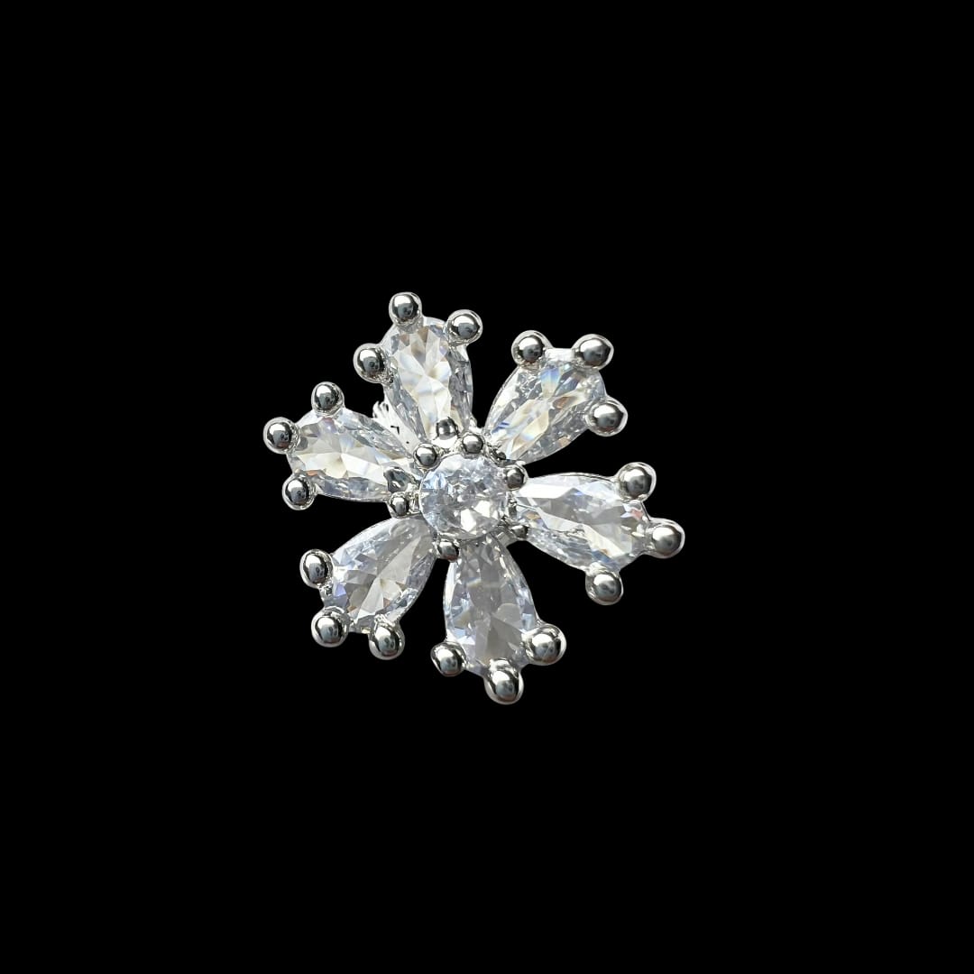 Delicate Floral AD Stud Tops – Timeless American Diamond Jewellery