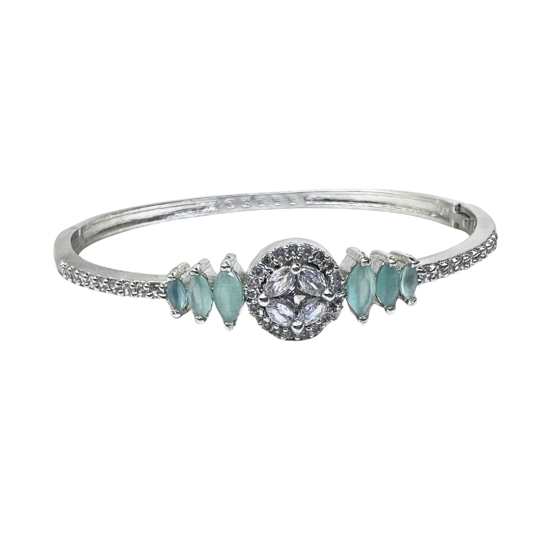 Elegant Mist Green American Diamond & Crystal Bracelet