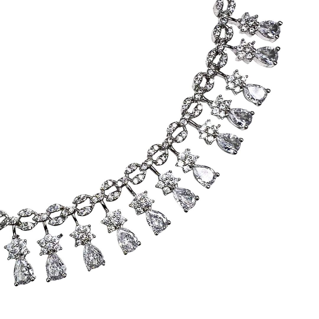 Sparkling Necklace and Earrings Set – Elegant Limited Edition AD Jewelry