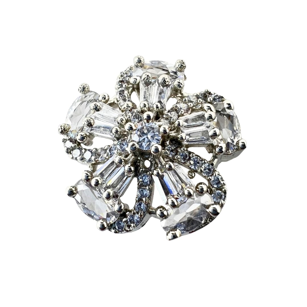 Dazzling Starburst American Diamond Pendant & Earring Set - A Shimmering Statement Piece