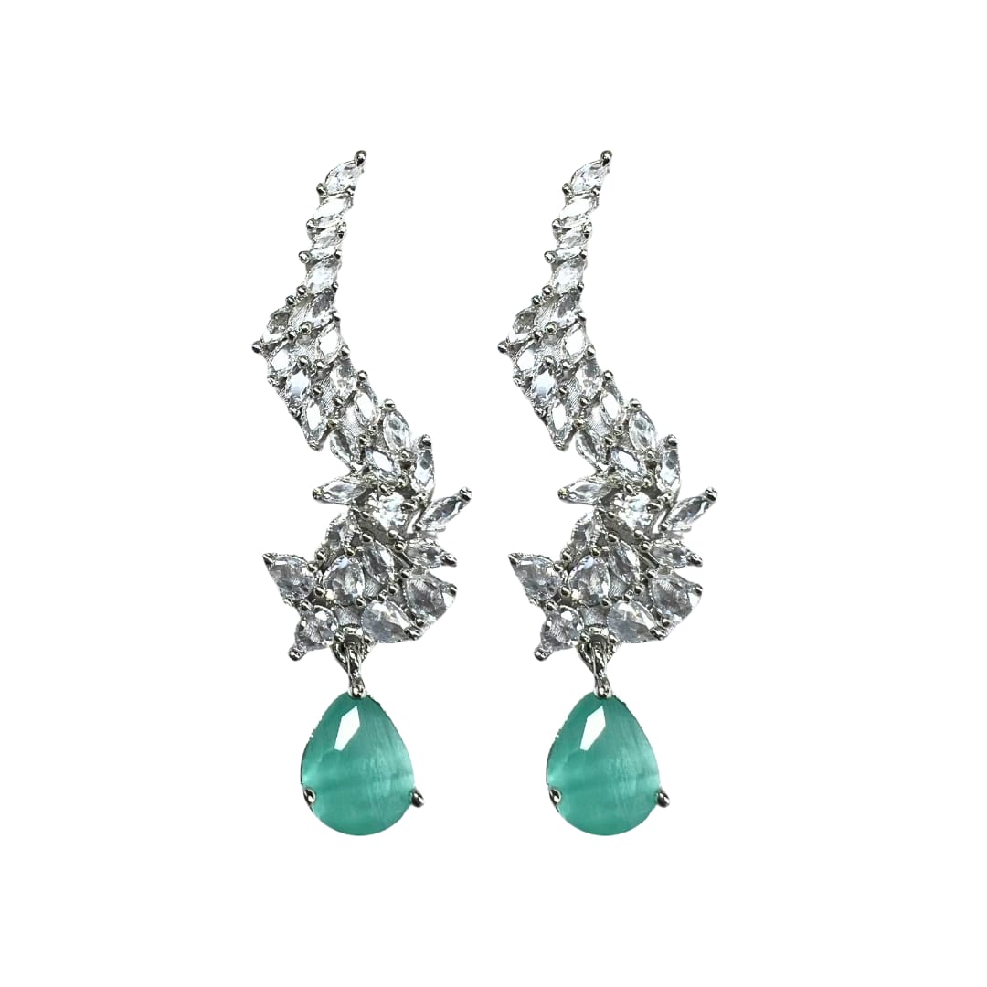 Exquisite American Diamond Ear Climber Earrings