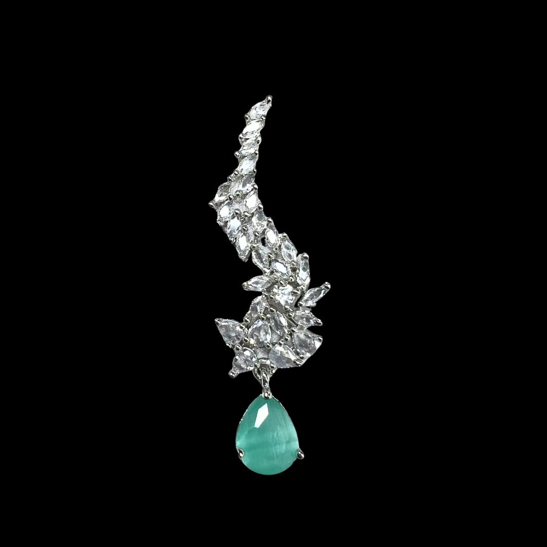 Exquisite American Diamond Ear Climber Earrings