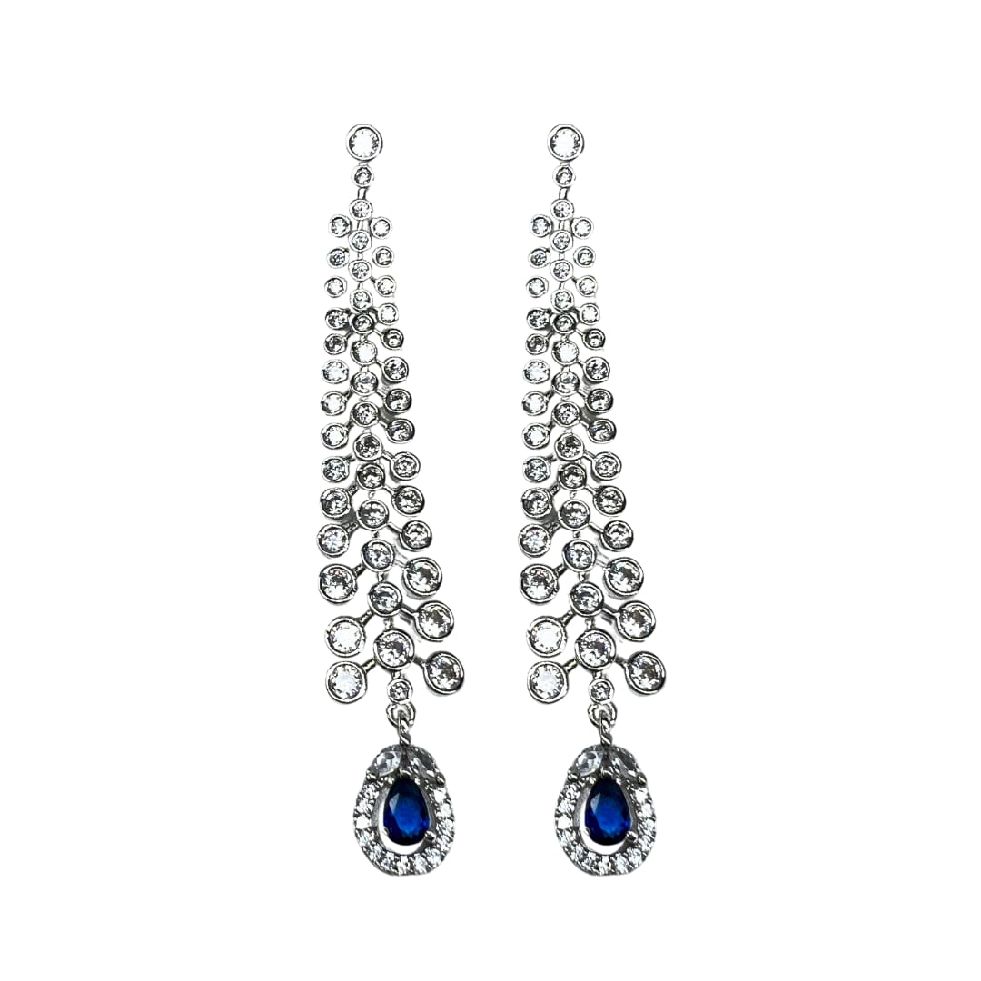 Exquisite Dark Blue AD Earrings: A Touch of Regal Elegance