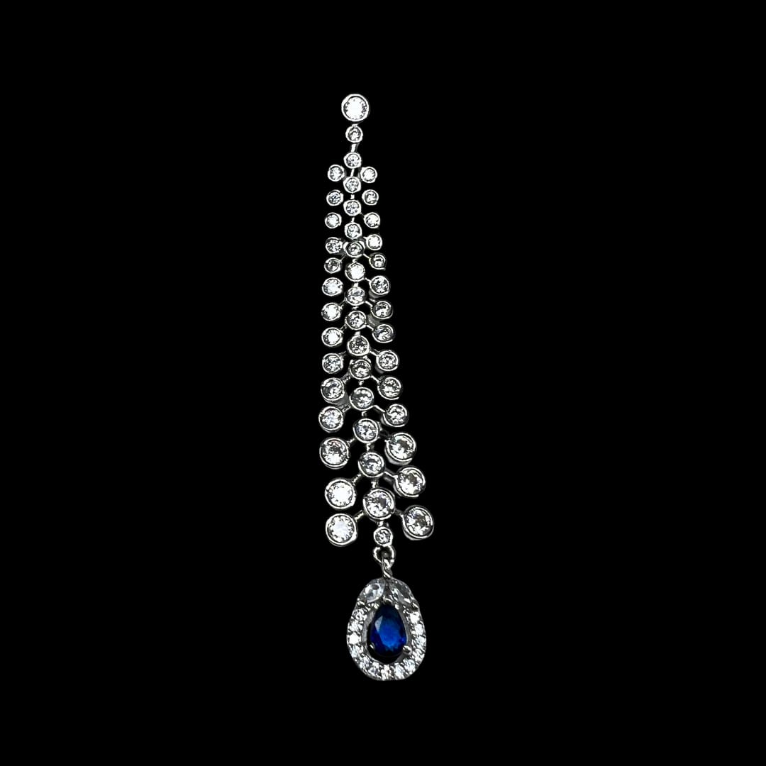 Exquisite Dark Blue AD Earrings: A Touch of Regal Elegance