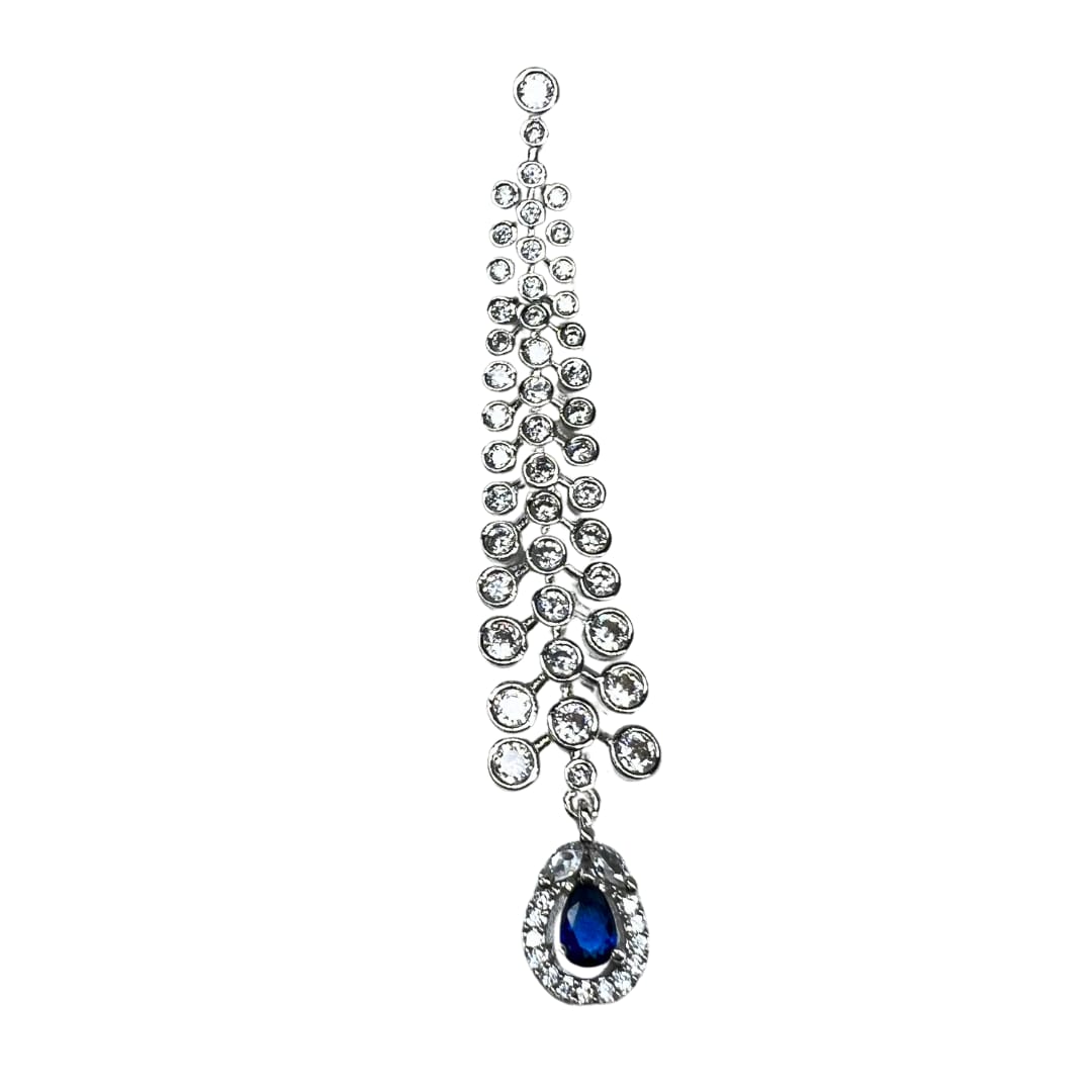 Exquisite Dark Blue AD Earrings: A Touch of Regal Elegance