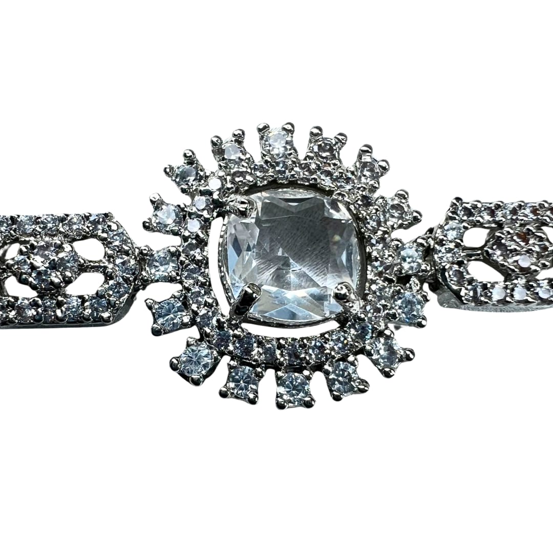 Sparkling American Diamond Bracelet: The Classic Starburst with a Dazzling Clear Stone