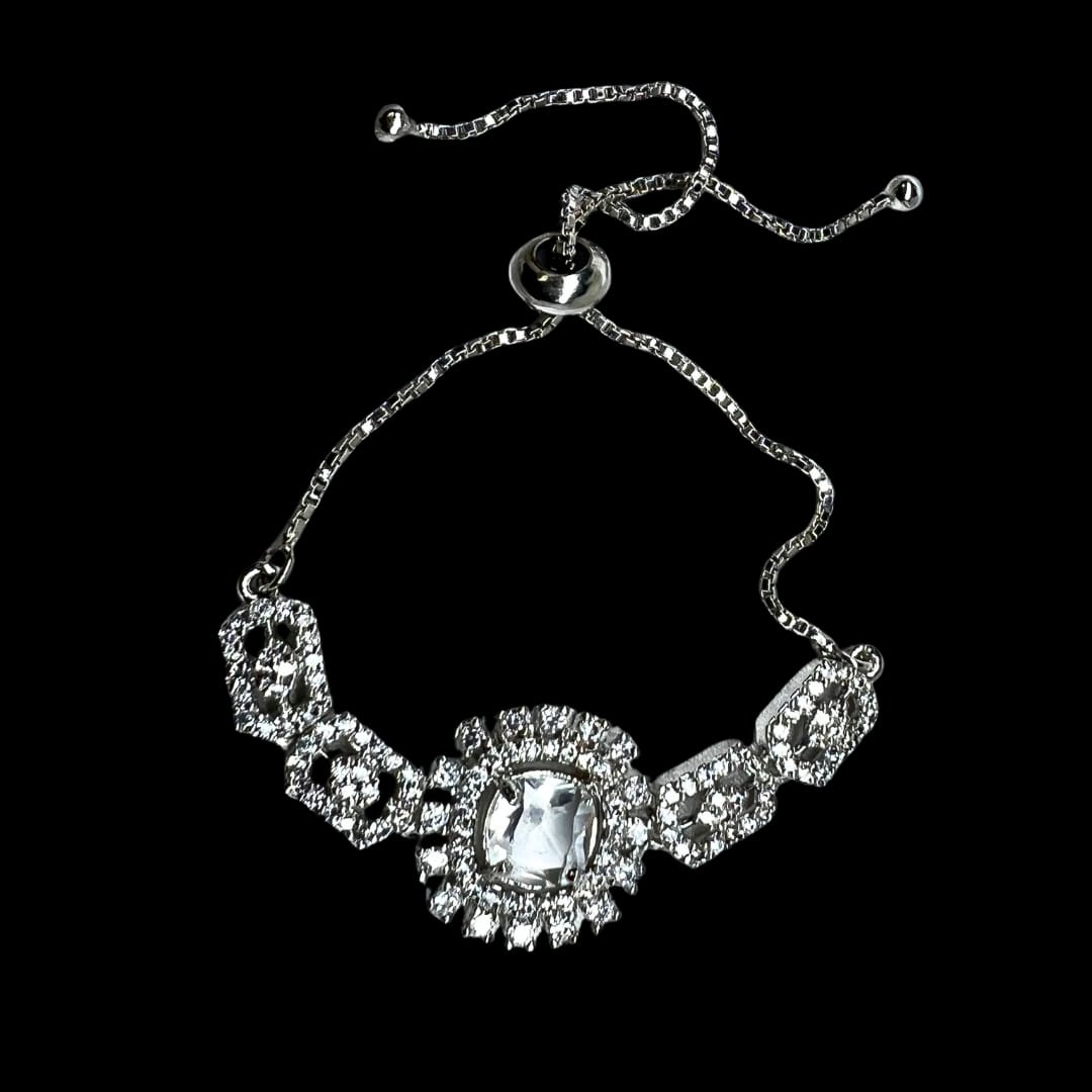Sparkling American Diamond Bracelet: The Classic Starburst with a Dazzling Clear Stone