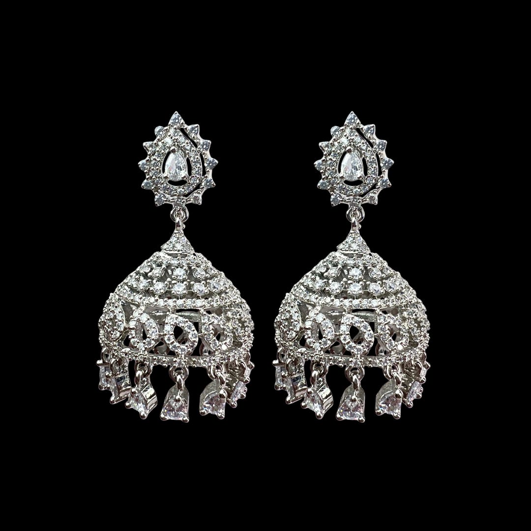Majestic American Diamond Jhumka : A Timeless Fusion of Tradition and Glamour