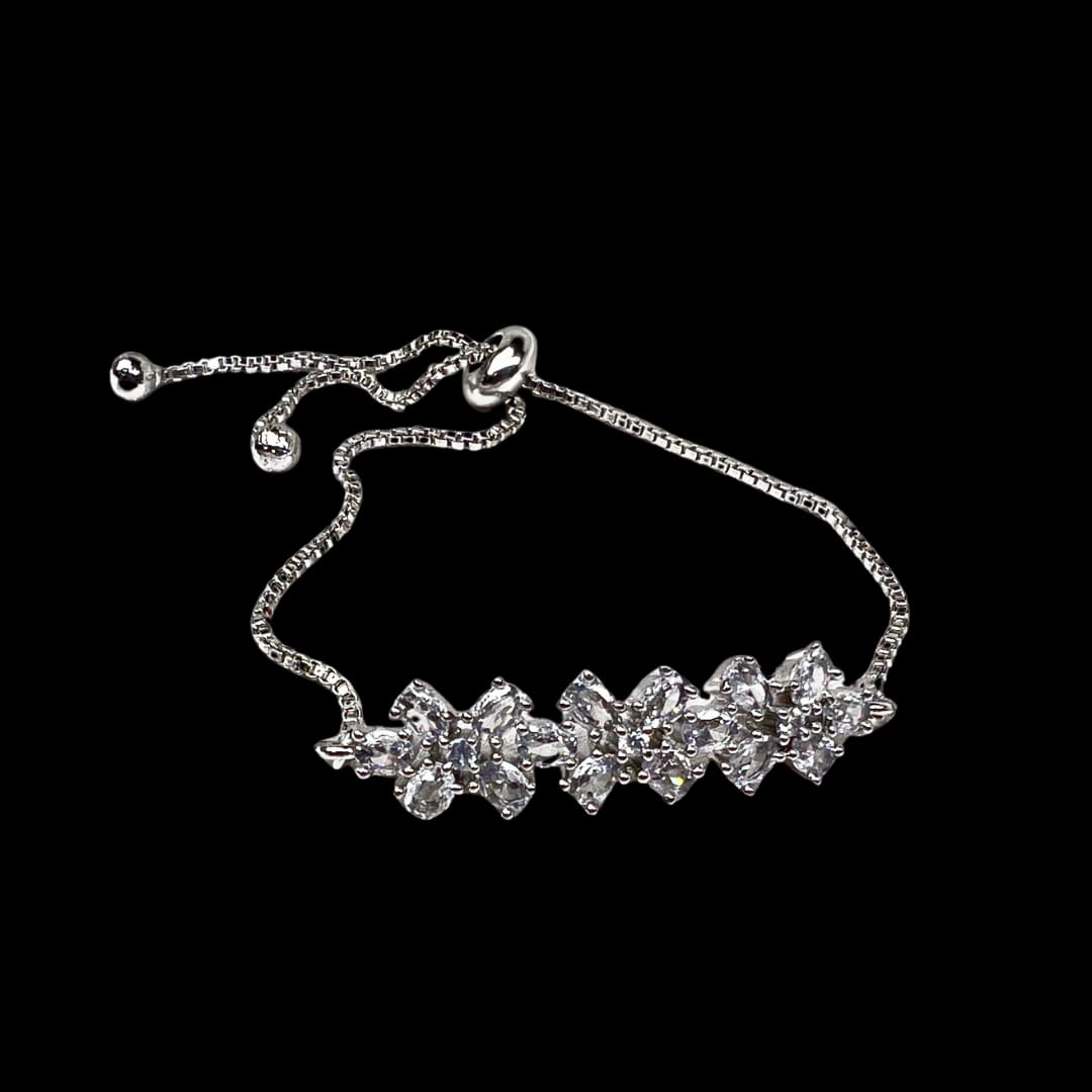 Graceful Leaf AD Bracelet – Dainty American Diamond Wristwear for Elegant Styling