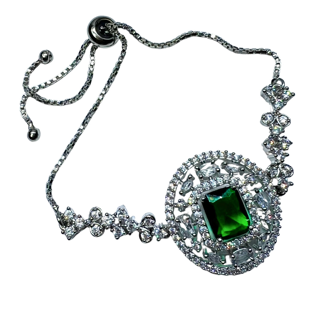 Limited Edition Emerald Green AD Bracelet – Elegant Statement Jewelry for Timeless Style