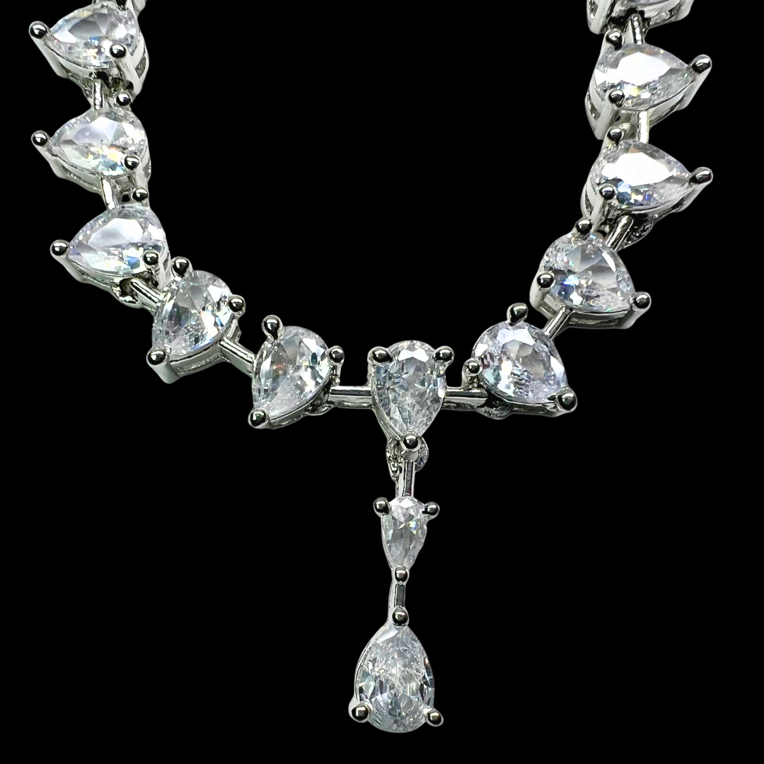 Sparkling AD Necklace & Earrings Set for Women