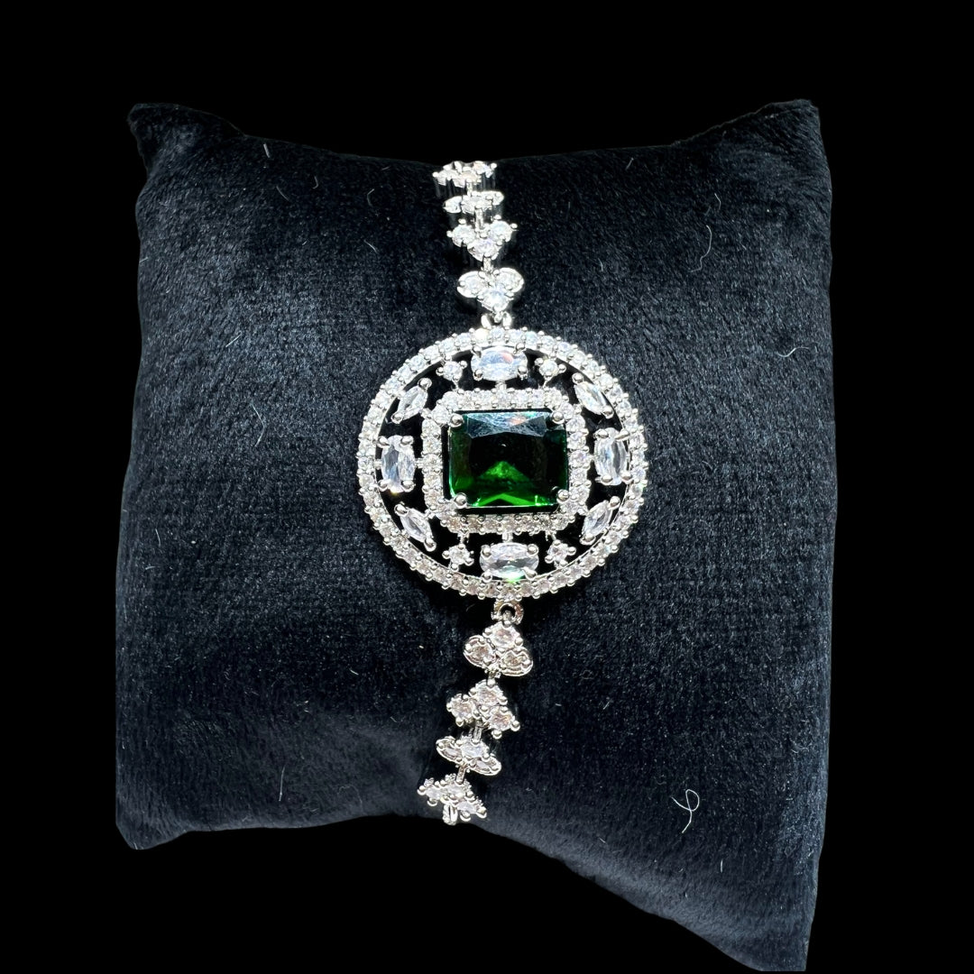 Limited Edition Emerald Green AD Bracelet – Elegant Statement Jewelry for Timeless Style