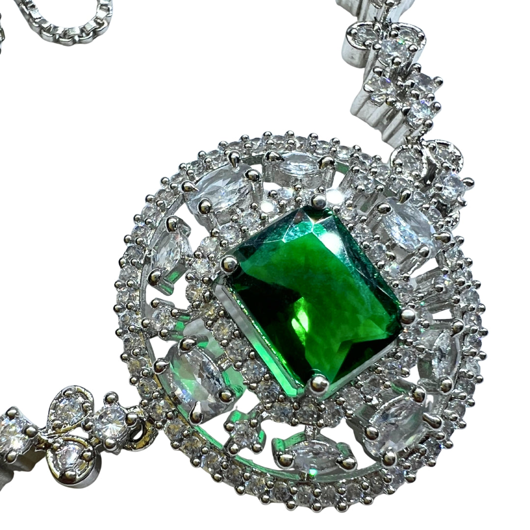 Limited Edition Emerald Green AD Bracelet – Elegant Statement Jewelry for Timeless Style