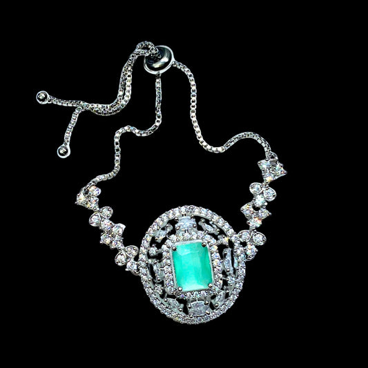 Limited Edition Emerald Green AD Bracelet – Elegant Statement Jewelry for Timeless Style