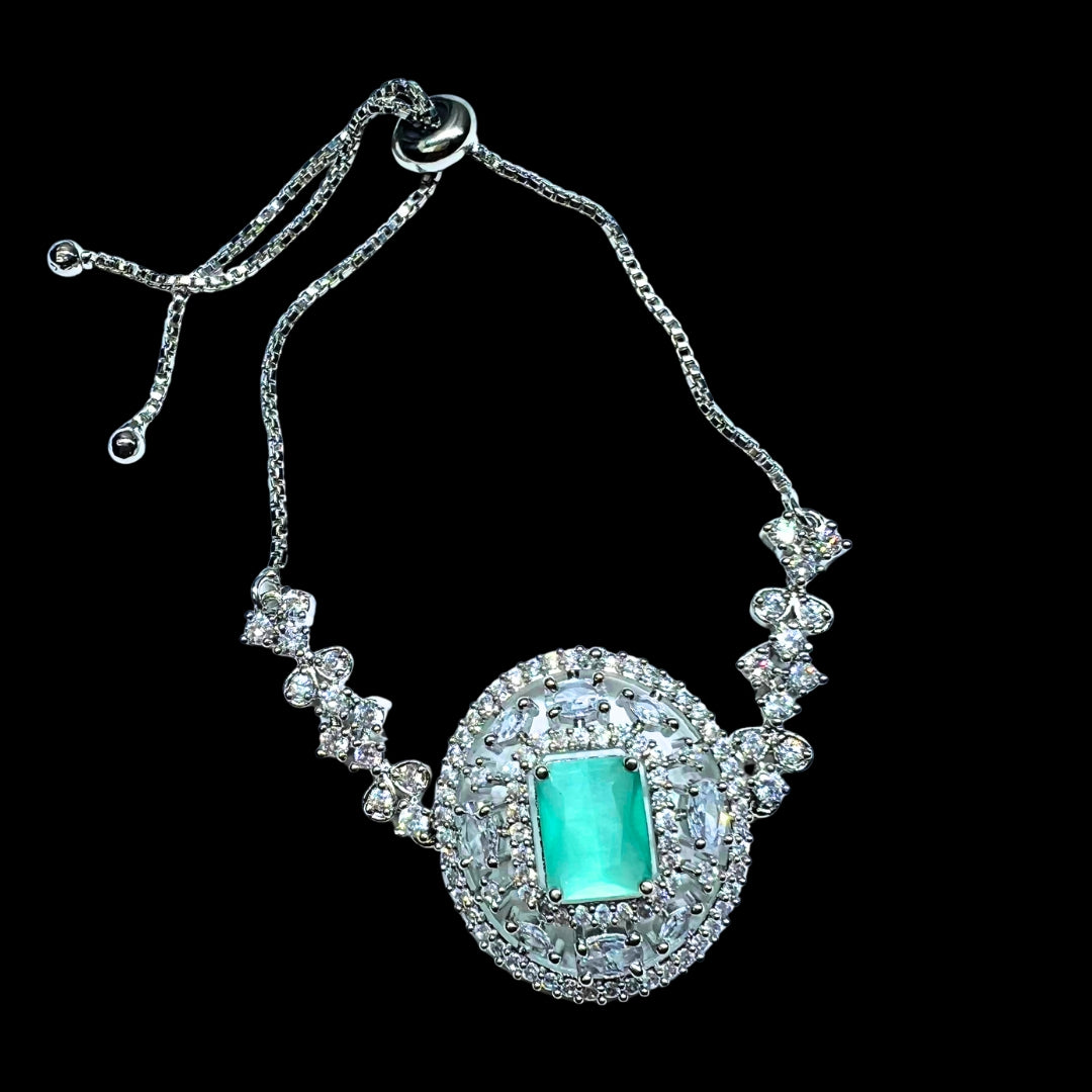 Limited Edition Emerald Green AD Bracelet – Elegant Statement Jewelry for Timeless Style