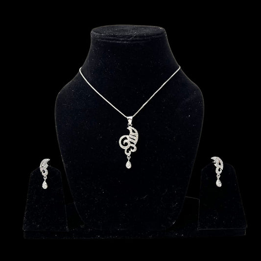 Exquisite American Diamond Peacock Pendant Set with matching earrings– A Dazzling and Elegant Jewelry Collection