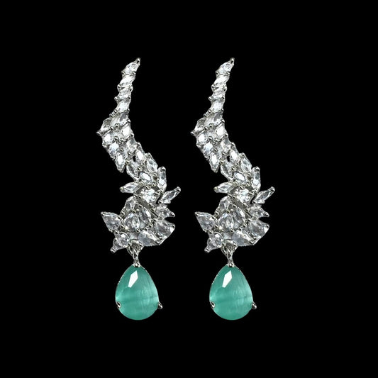 Exquisite American Diamond Ear Climber Earrings