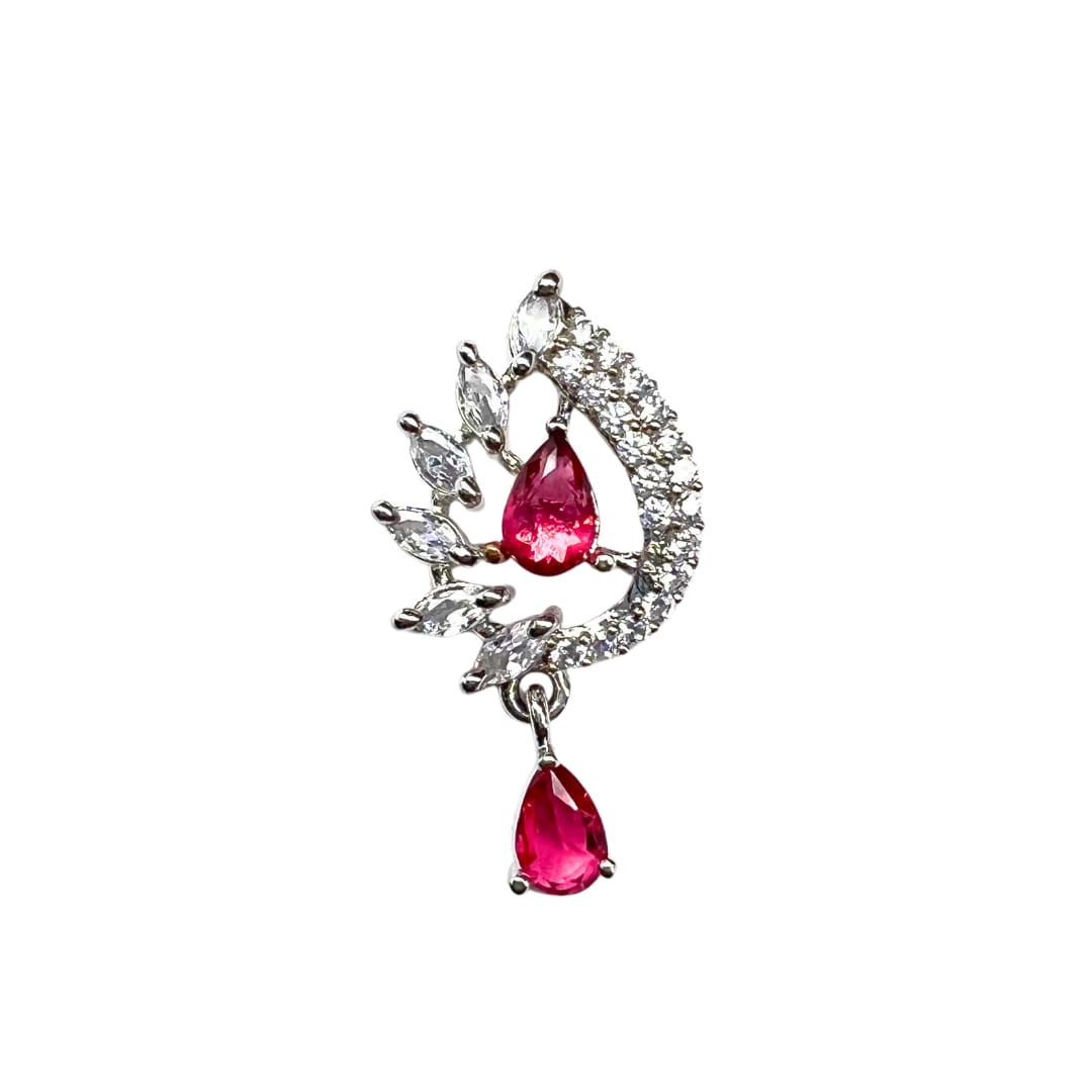 Exquisite Rose Pink AD Earrings with Floral & Marquise Design – Dazzling Party & Festive Wear