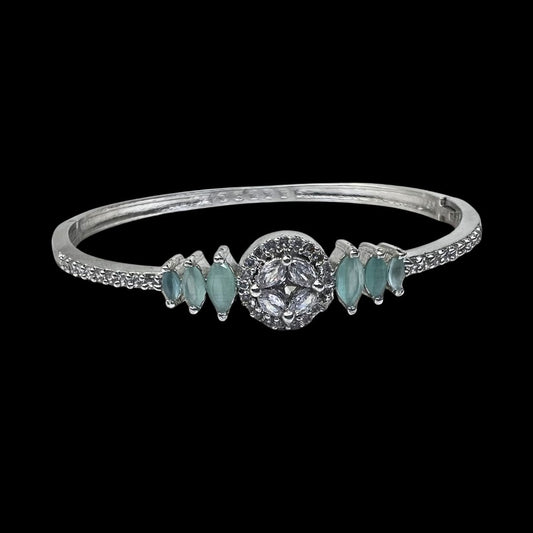 Elegant Mist Green American Diamond & Crystal Bracelet