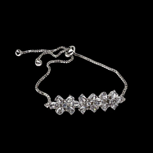 Graceful Leaf AD Bracelet – Dainty American Diamond Wristwear for Elegant Styling